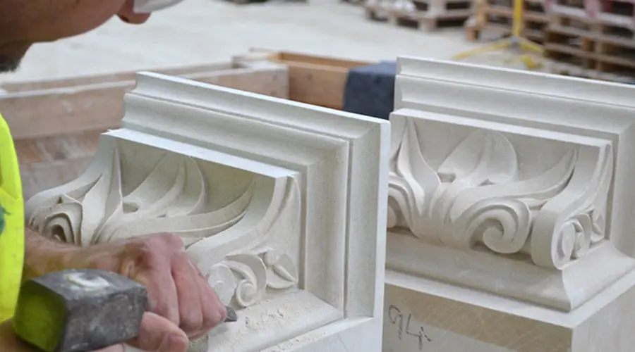 Handcrafted Portland limestone fireplaces 