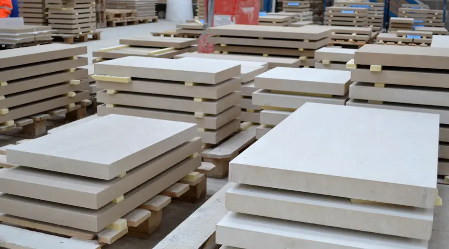 Portland stone calibrated paving 